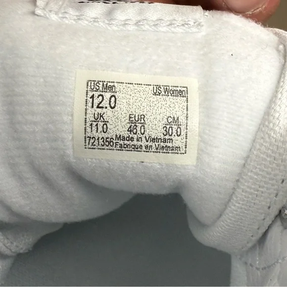 New without Box Men’s Vans Sk8-Hi True White White Canvas Sneakers Size Men 12. - Picture 9 of 9